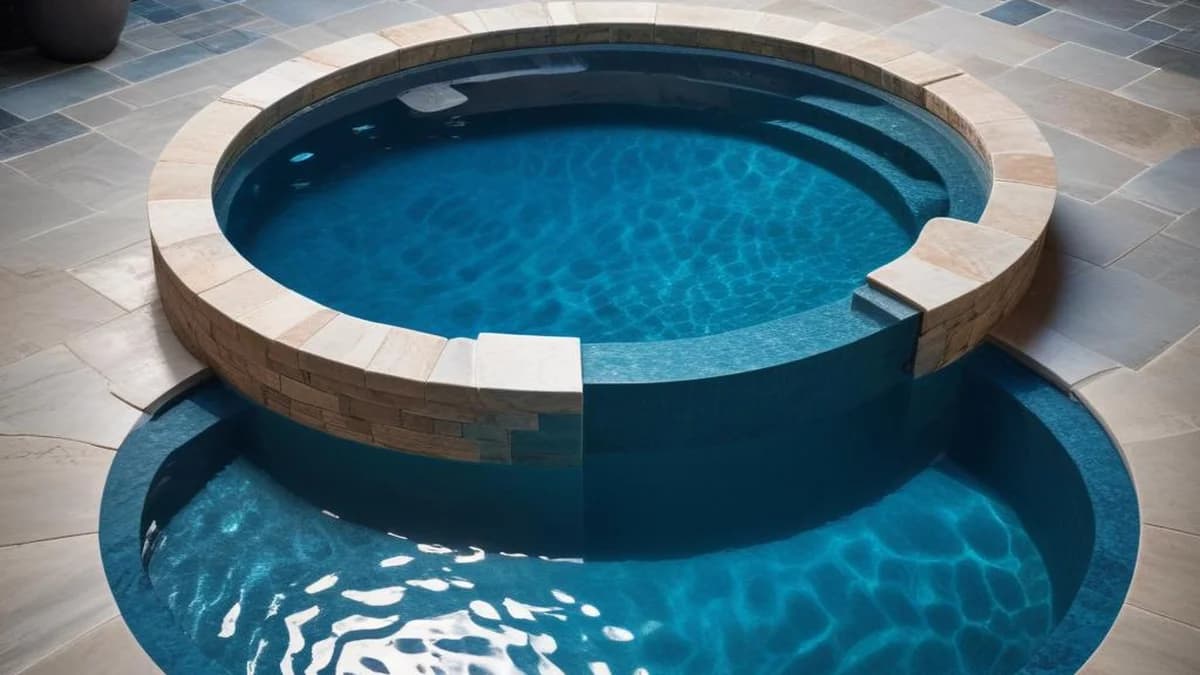 Kaltes Tauchbecken mit kristallklarem Wasser zur Abkühlung