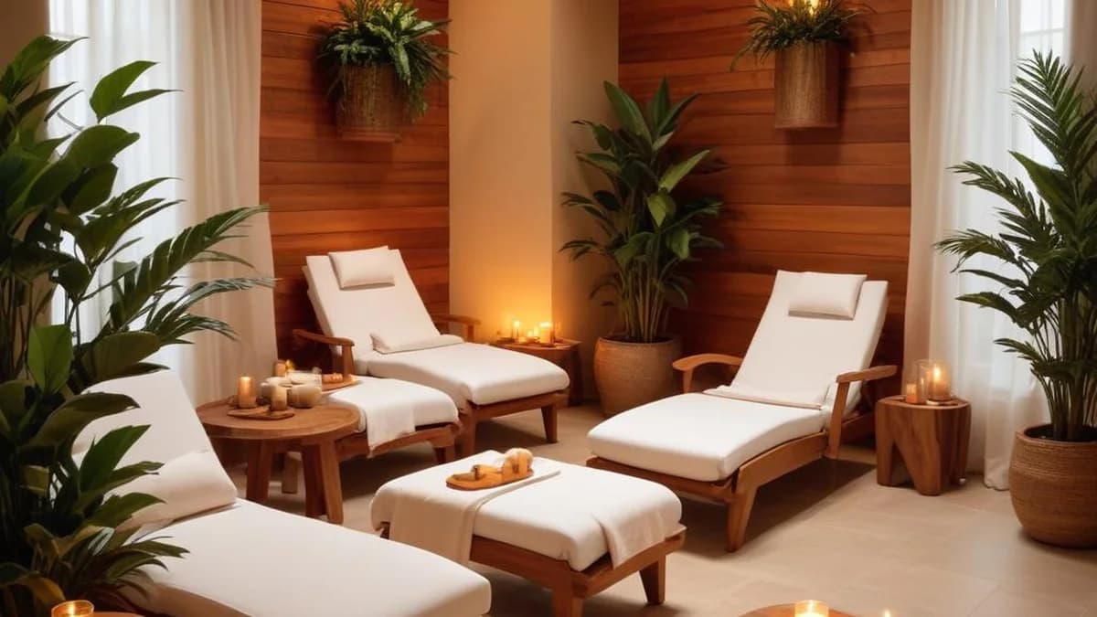 Gemütlicher Ruhebereich mit Liegen nach dem Saunagang